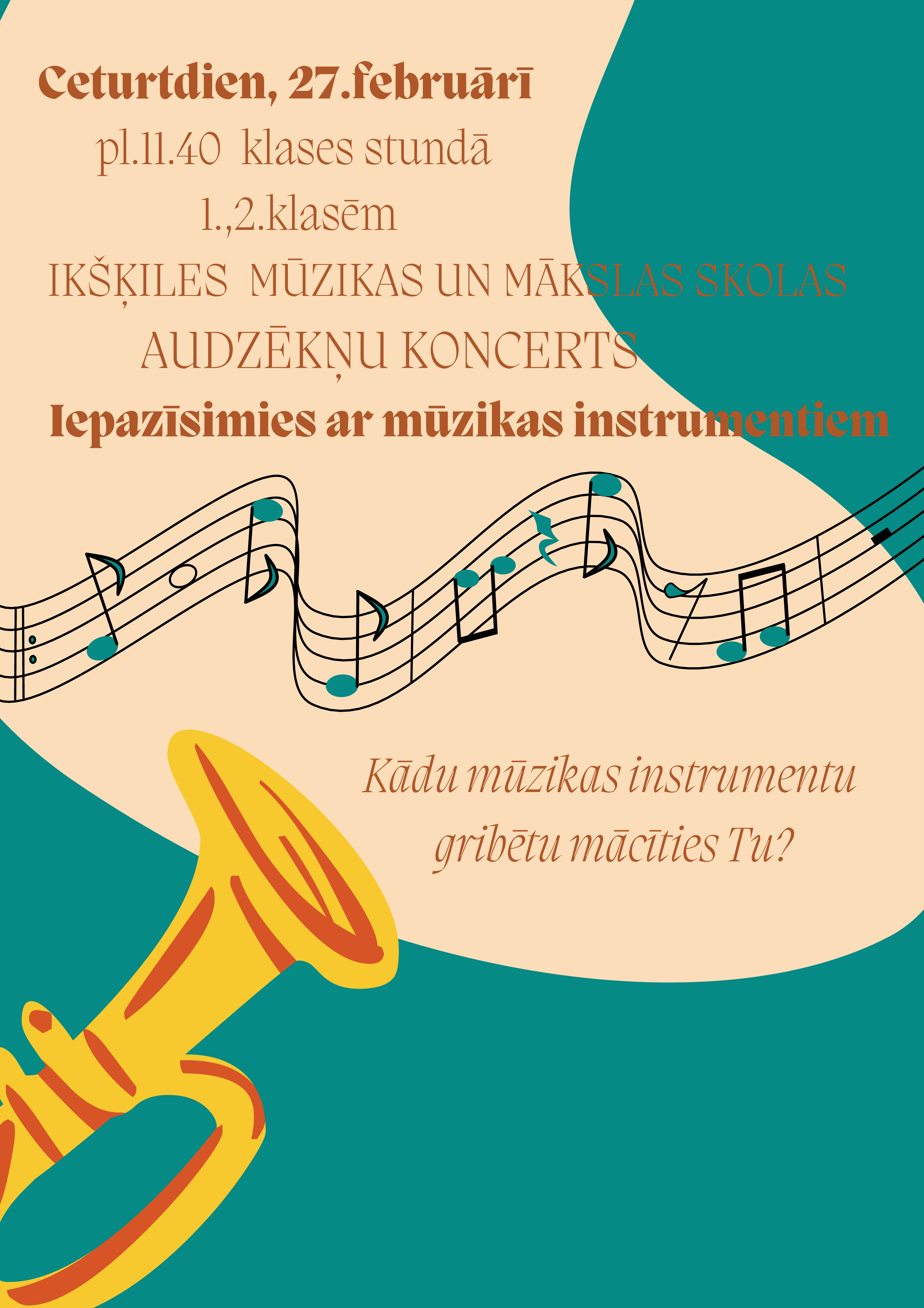 Koncerts sākumskolai - iepazīsti instrumentus