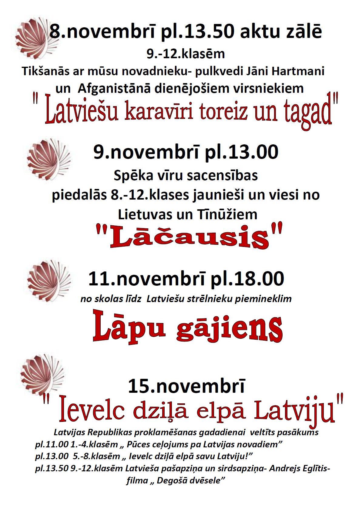 Svētku nedēļas pasākumi